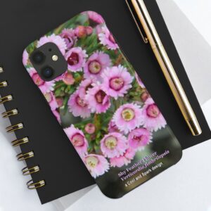 shy feather flower mobile case